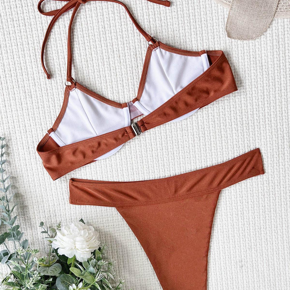 Микро бикини пуш-ап женский купальник женский купальный костюм пляжная одежда стринги — фото 6