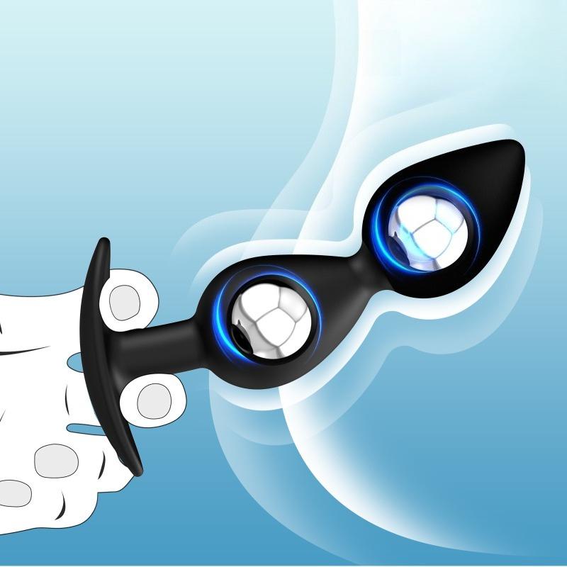 Built In Steel Beads Anal Plug Big Butt Plug Prostate Massage Vaginal Balls Anal Stimulation Pull Bead Dildo Deep Anal Sex Toys