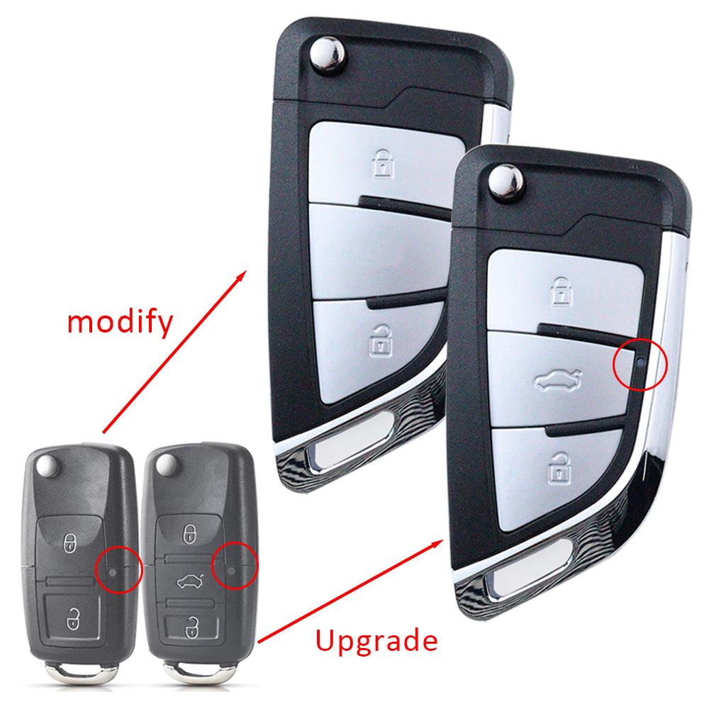 blsh7 2 3 Bottons Upgrade Car Key Fob Case Shell Housing for For Volkswagen for Vw Jetta Golf Polo Passat Beetle for Skoda for Seat B5