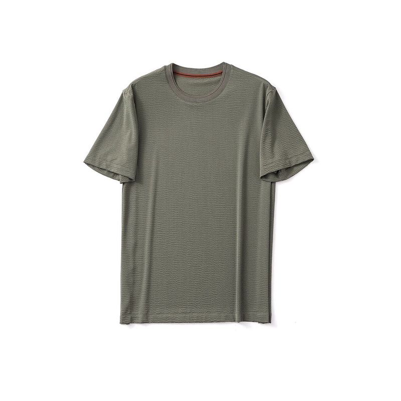 Accessible Luxury Seersucker Cool T-shirt Men's Short Sleeve Summer New Arrival Quick-Drying Clothes Export Men's Clothing Casual Ice Silk T-shirt