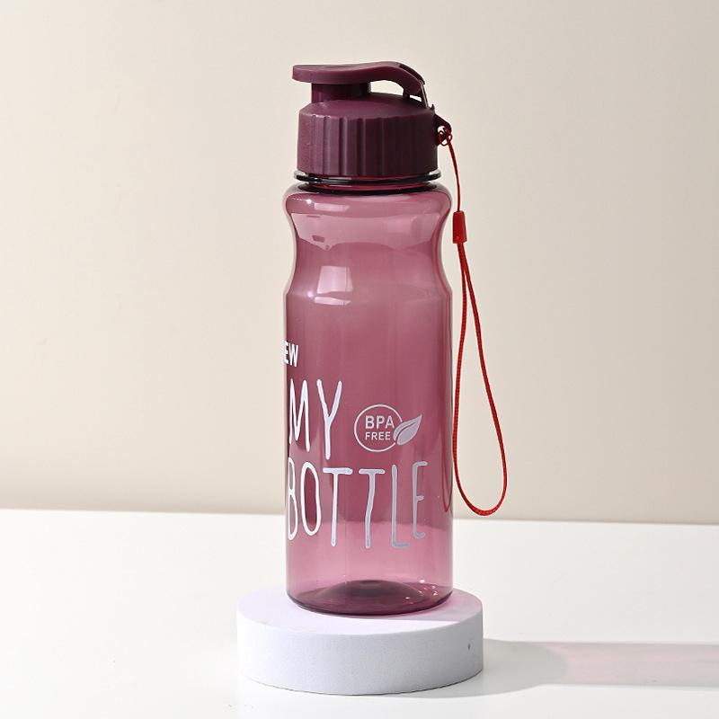 1pc 550ml Plastic Water Bottle Food Grade Large Capacity Portable Fitness Sports  Outdoor Supply Transparent Pet Flip Cover