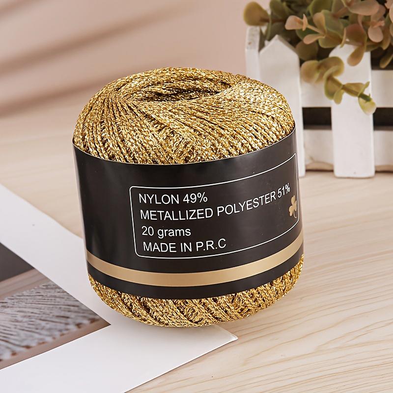 120m PET Vielseitiges Gold Silber Flexibles Metallicgarn Funkelnd Handgewebt Glänzend 2mm Langlebig Glänzendes Garn Handwerksqualität