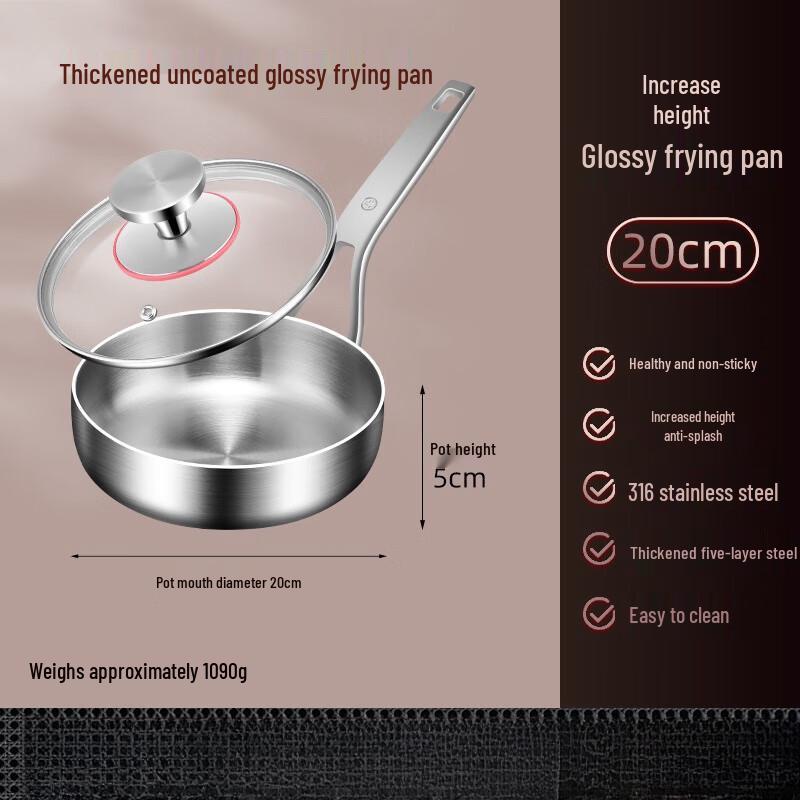 

Сковорідка Yoshida Craftsman з нержавіючої сталі 316L зі знімною ручкою та кришкою, 20 см