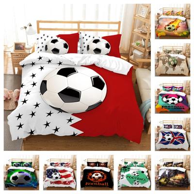 Bed Cover Bedding Set 3D Football Print Children Bedding Set Duvet Covers Polyester Pillowcase Comfortable