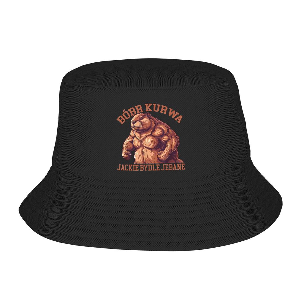 Bobr Kurwa Meme Bucket Hat for Men Women Beach Funny Beaver Field Hat Trendy Packable for Hiking Fishing Fisherman Cap Panamka