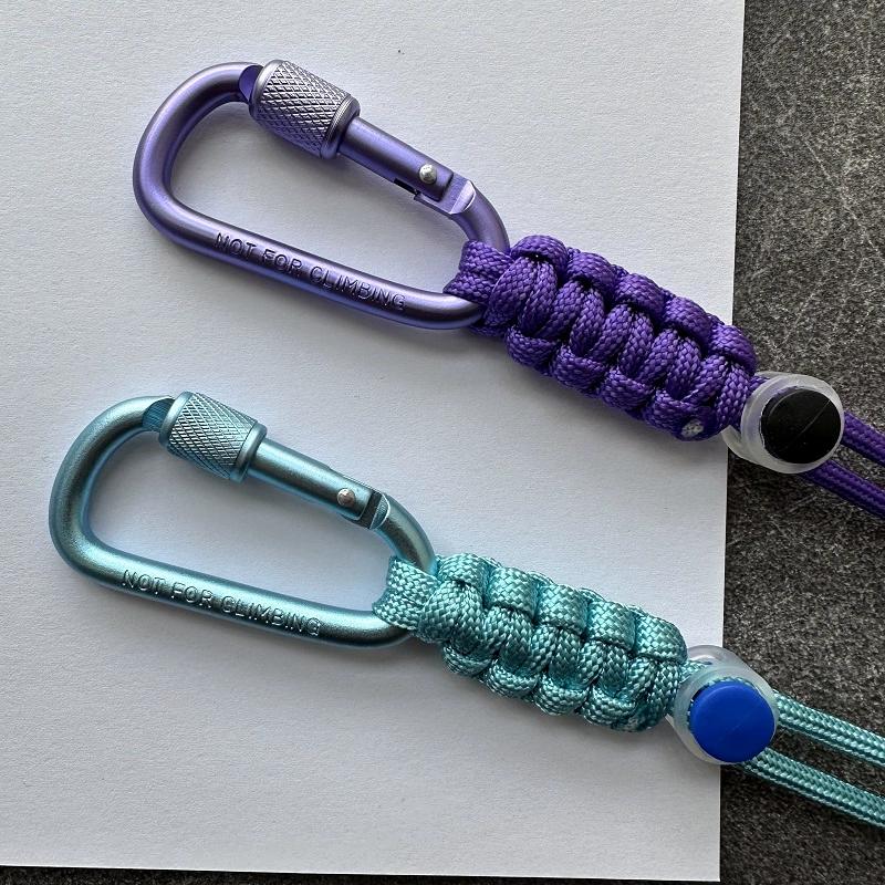 Umbrella rope woven water bottle buckle metal hook portable beverage lanyard mountaineering backpack key lock fast pendant edc