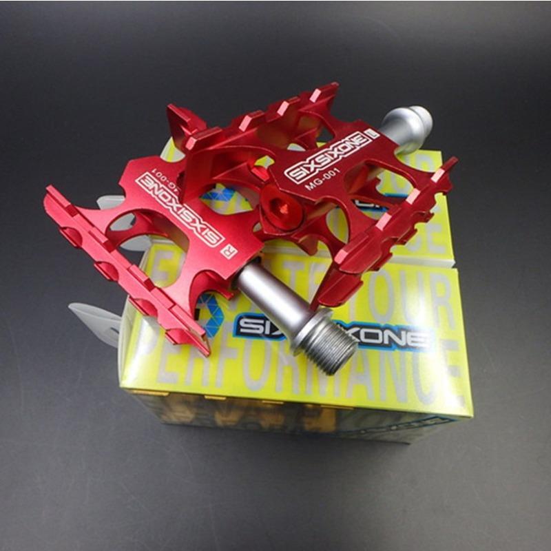 Pedal, mountain bike, folding bike, road bike, aluminum alloy, Peilin pedal, bicycle modification красный
