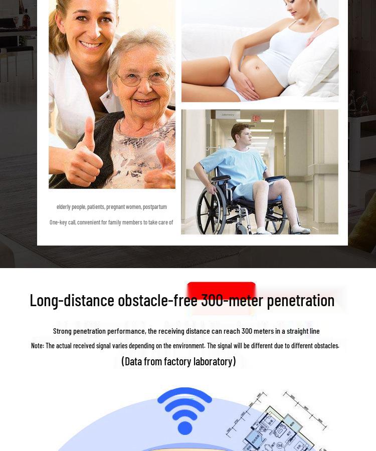 Waterproof Long-Distance Wireless Doorbell with Remote Control, 58 Melodies, and 4 Volume Levels