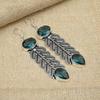 Indicolite Tourmaline Gemstone 925 Sterling Silver Handmade Designer Jewelry Earrings
