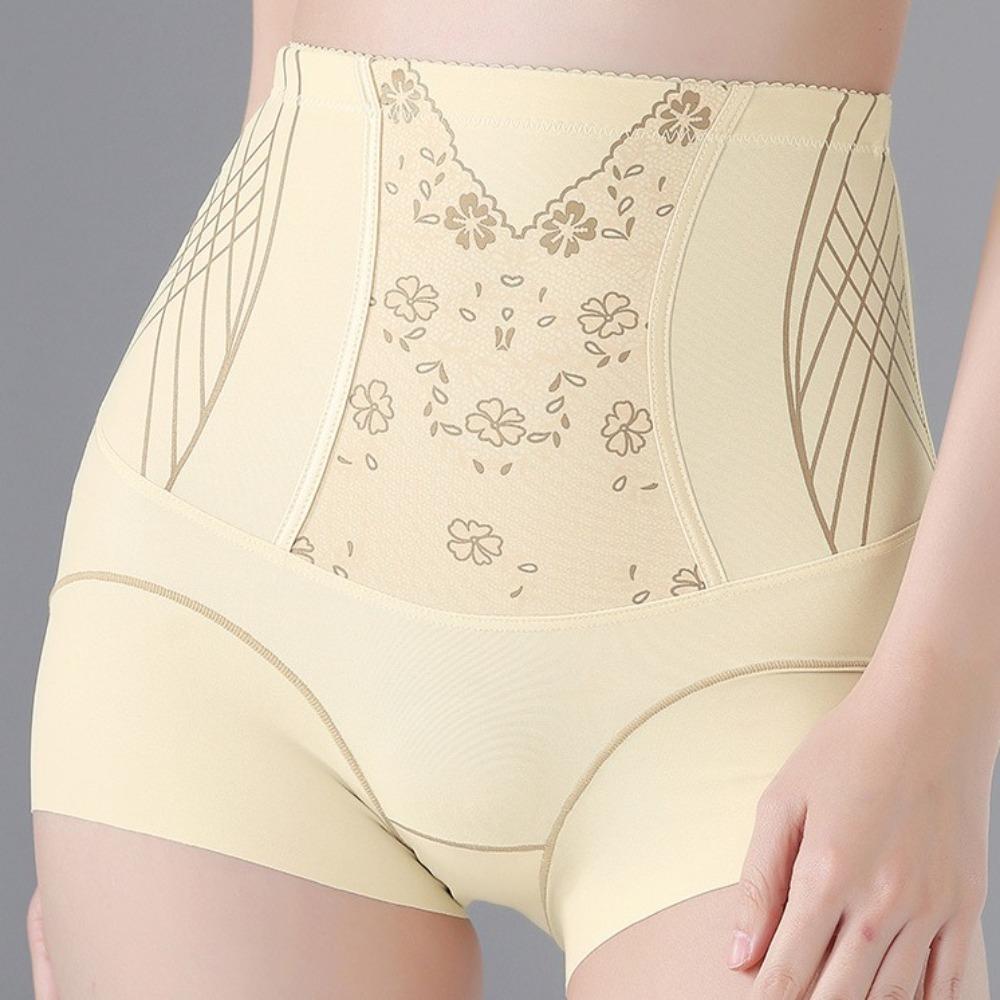 Shapewear Postpartum Body Shaper High Waist Large Size Floral Briefs Butt Lifter Underpants  Women