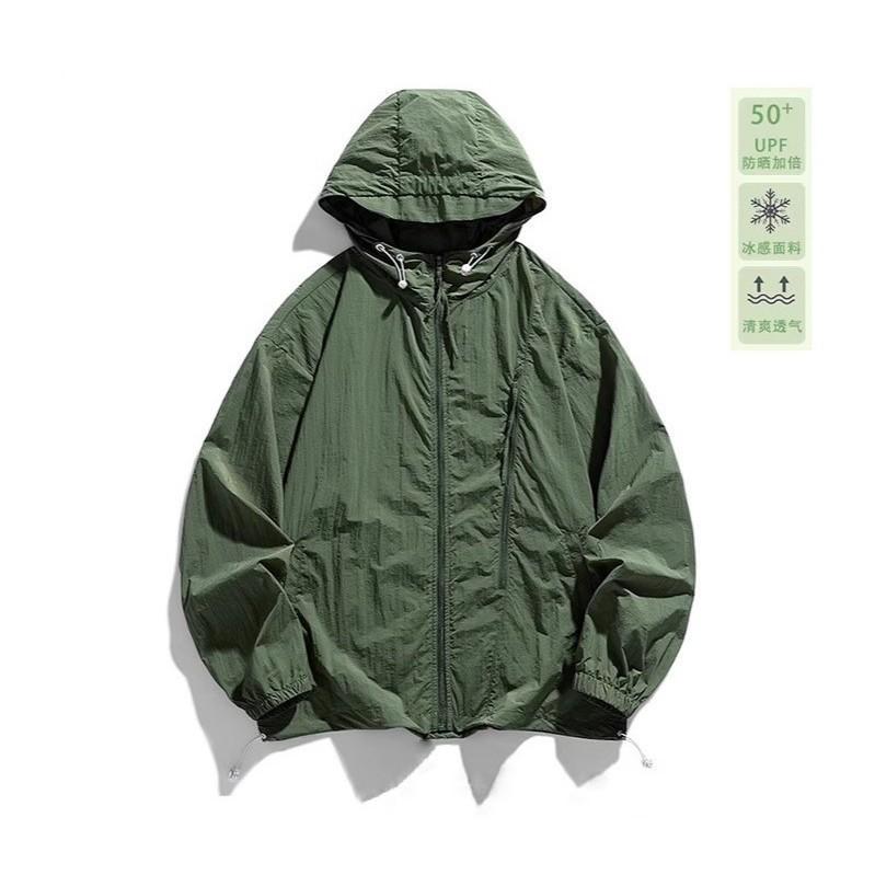 Summer couple anti-ultraviolet skin sunscreen clothing men's and women's UPF10 + light and breathable casual hooded sunscreen clothing
