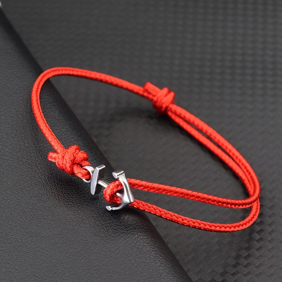 Bracelet Ancre Mode Homme Corde 2mm Tressé à la Main Nautique Réglable Bracelet pour Couples Étudiant Bijoux Cadeau Pulseira