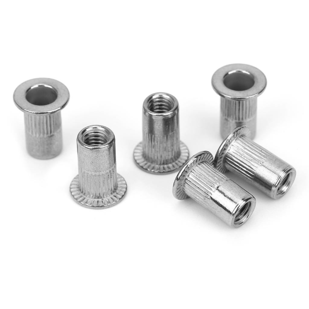 50Pcs Stainless Steel Rivet Nut Ribbing M4 Fastener Hardware Industrial Supplies