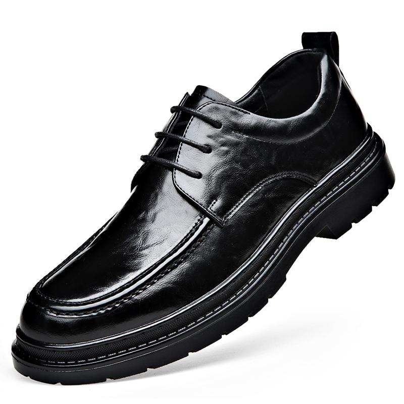 

Мужские кожаные туфли в классическом британском стиле, оксфорды, туфли на плоской подошве, кожаные мужские туфли для ходьбы, свадебные туфли ручной работы со шнуровкой 44 чёрный