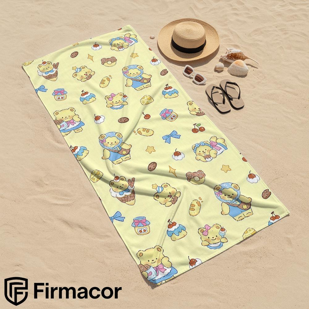 Butter Bear Dessert Cartoon Anime Beach Towel Microfiber Quick Dry Super Absorbent Soft Bath Towel for Kids Adults Travel