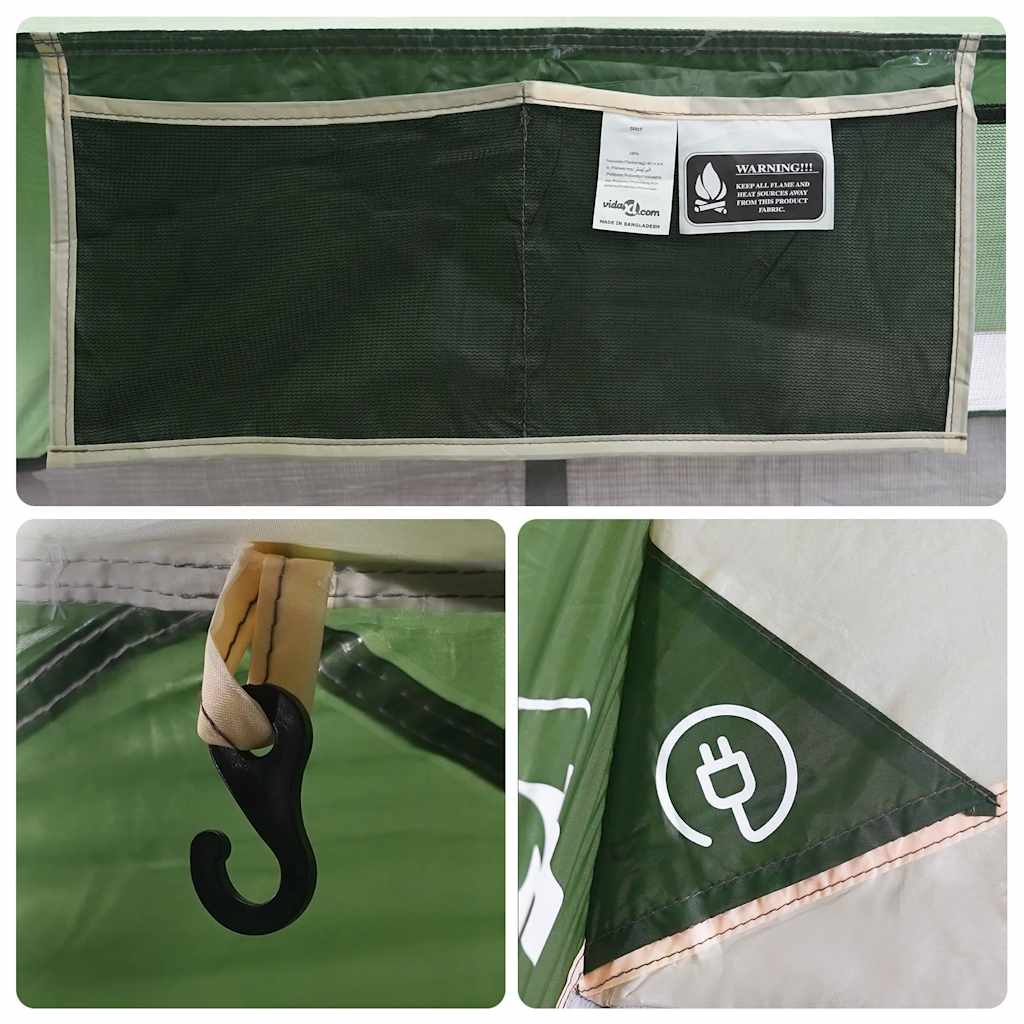 2 Person Camping Tent Green Waterproof