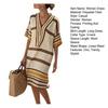 Summer Dress for Women Casual Short Sleeve V Neck Striped Midi Dress Summer Beach Sundress Boho Vacation Outfit