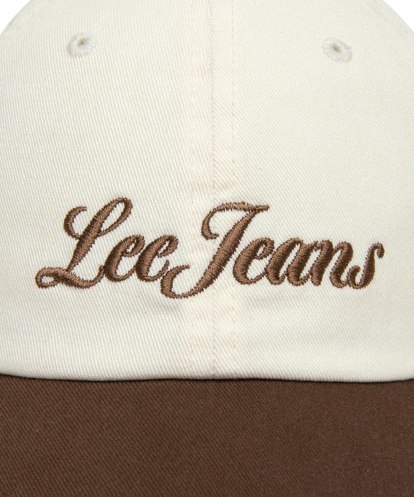 LEE Lettering Color Block Cotton Ball Cap Brown