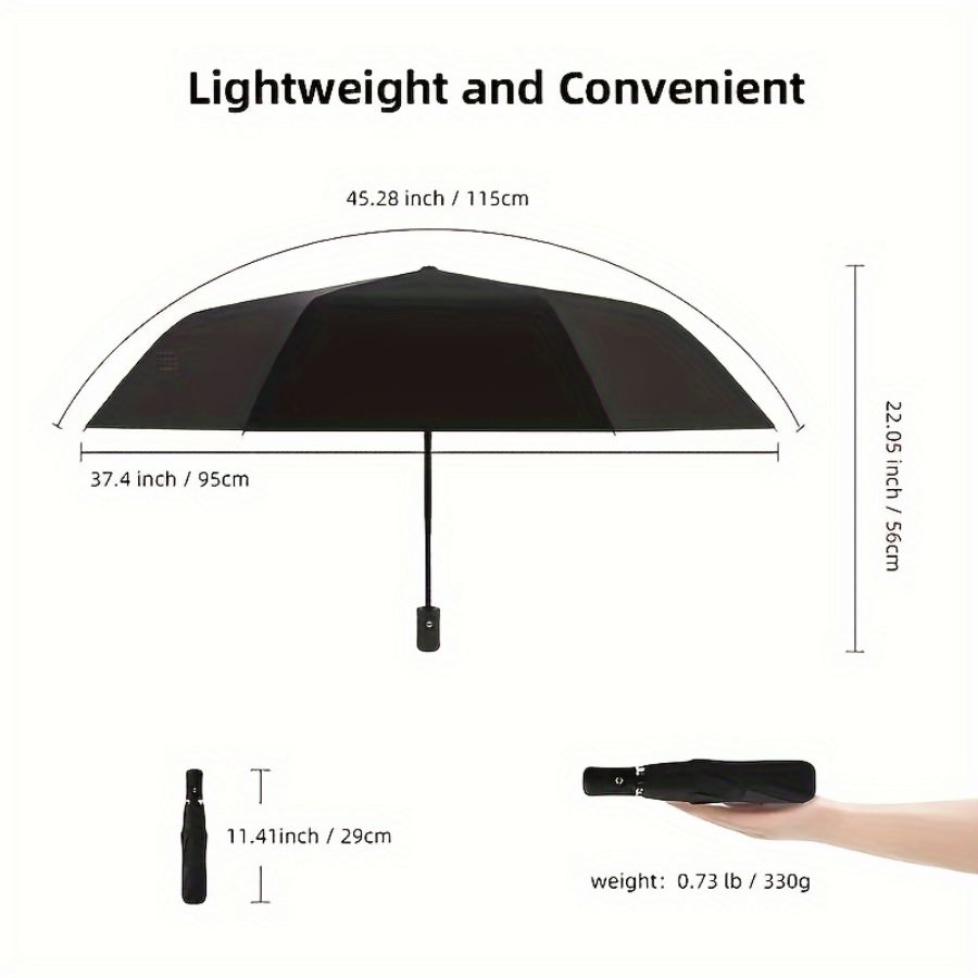 Heavy Duty Travel Umbrella with Automatic UV Protection - Windproof and Waterproof