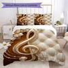 Gorgeous Treble Clef Pattern Bedding Uilt Set Uilt Cover Pillowcase Home Decoration Birthday Gift (1 * Duvet Cover + 2 * Pillowcase Without Core)