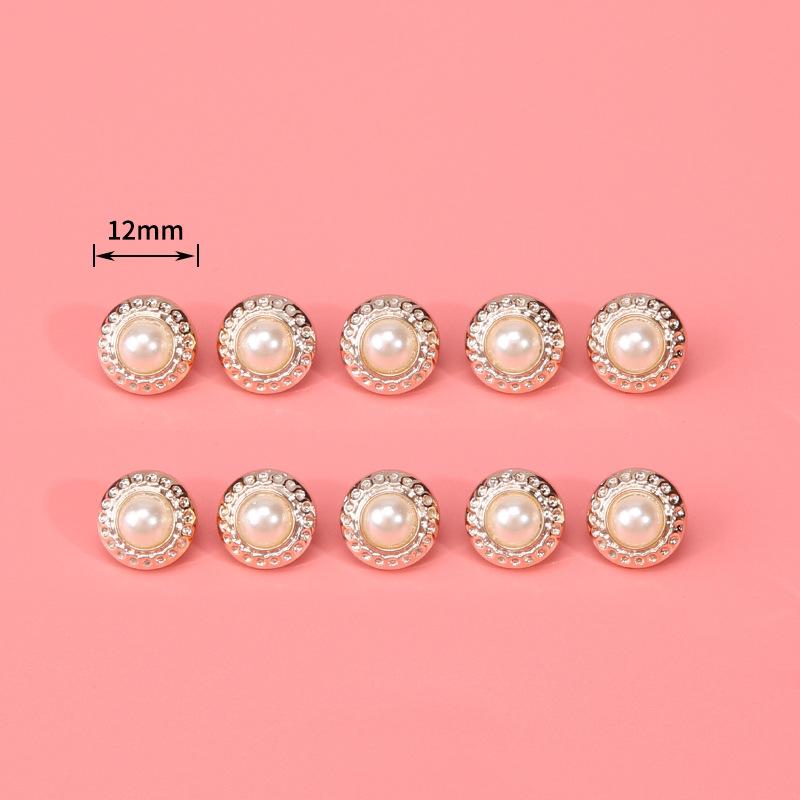 Pearl Button Versatile Round Shirt Button Top Cardigan Shirt Delicate Button Women'S Clothing Decoration