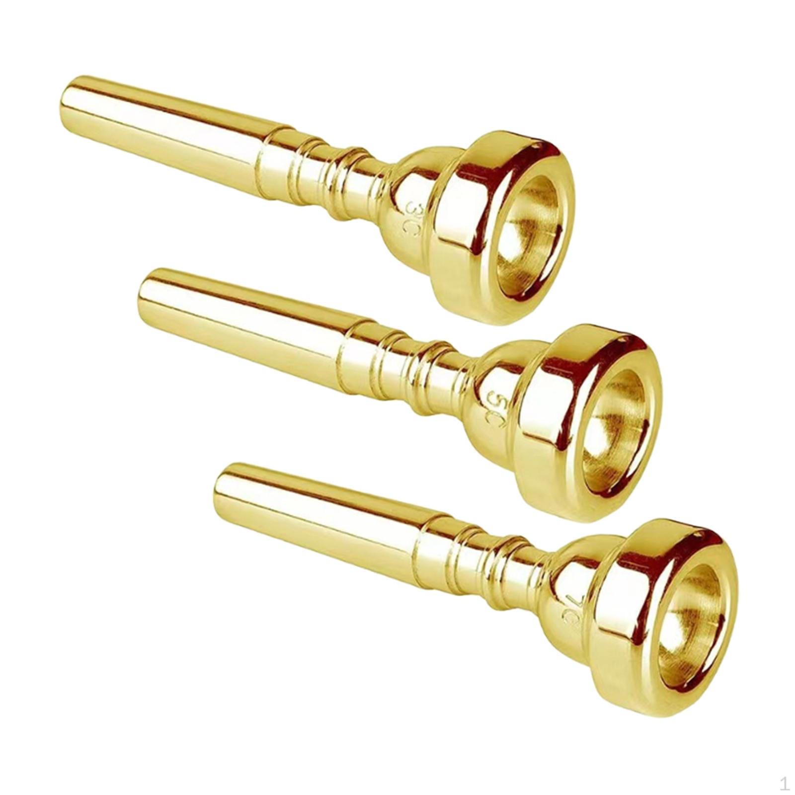 

3 Pieces Trumpet Mouthpieces for Professional , Beginner 7C 5C 3C Mouthpiece Set золотой