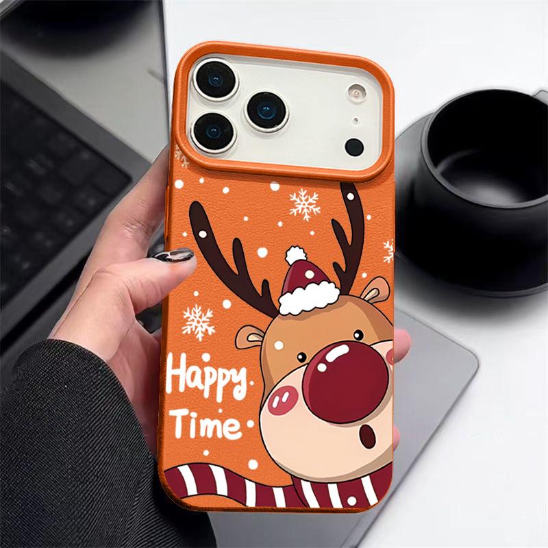 Husă Laser Drăguță cu Imprimeu Elan de Crăciun Pentru iPhone Air 17 16 15 14 13 12 Pro Max 16 15 Plus 13 17 Pro 11 Husă Hard Rezistentă la Șocuri