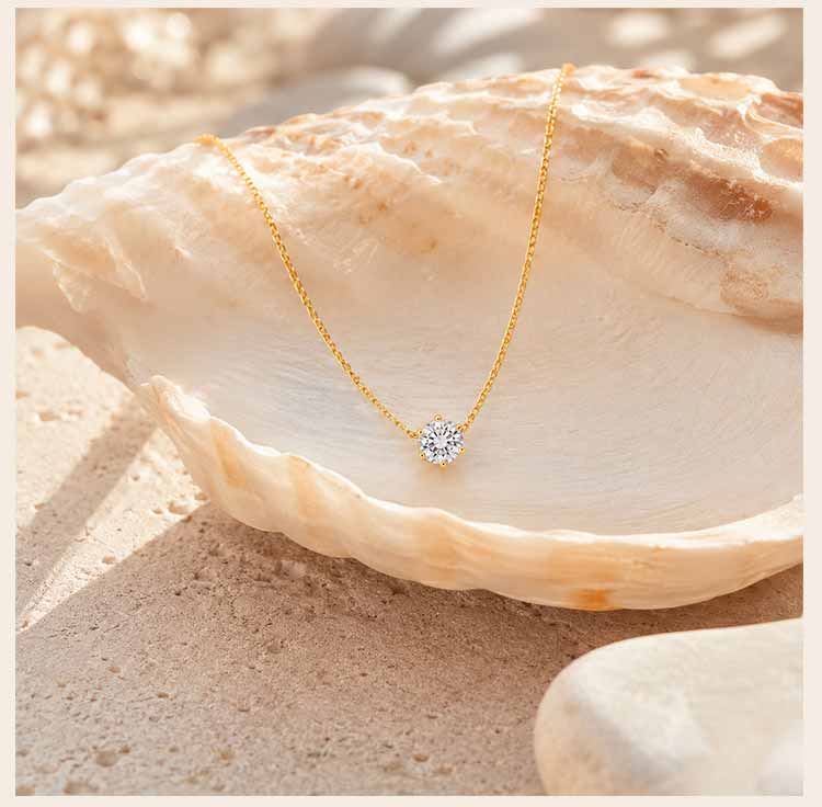 Minimalist Solitaire Zircon Choker Necklace, Single Stone Pendant, 18K Gold Plated Stainless Steel Clavicle Chain Jewelry