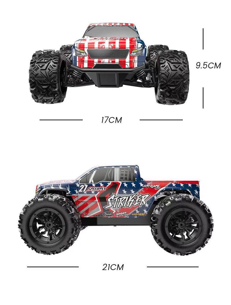Remote Control 1:20 4WD Off-Road Big Foot Racing Car, High-Speed Climbing Toy, 2.4G
