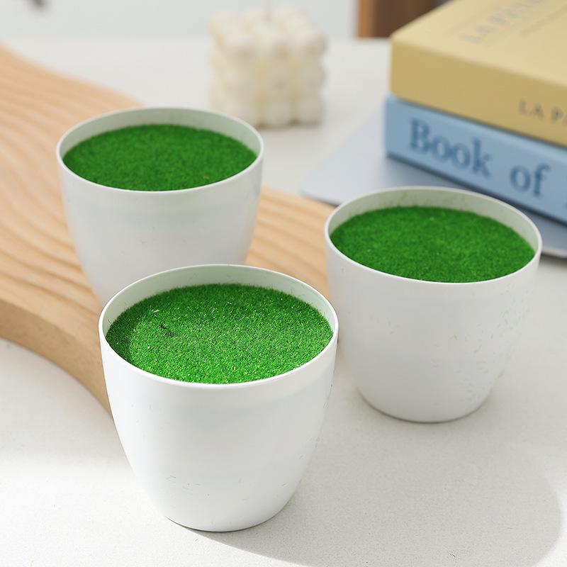 Simulated plastic pots for artificial flowers or succulents, perfect for table display.