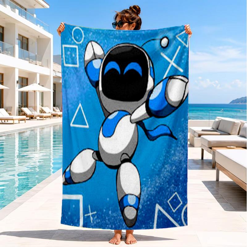 Weltraumabenteuer Astro Bot Strandtuch, Schnelltrocknend, Pflegeleicht, Geeignet für Fitness und Strandurlaub, Sport-Essential