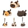 Kawai Haustier Katze Plüschtier Schwarze Katze Siamkatze Kätzchen Dreifarbige Katze Plüschpuppe Katzenanhänger Schlüsselanhänger Stofftier Kinder Geburtstagsgeschenk