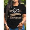 Women Short Sleeve Valentine Heart Round Neck T Shirt Casual Summer Top Graphic T Shirts