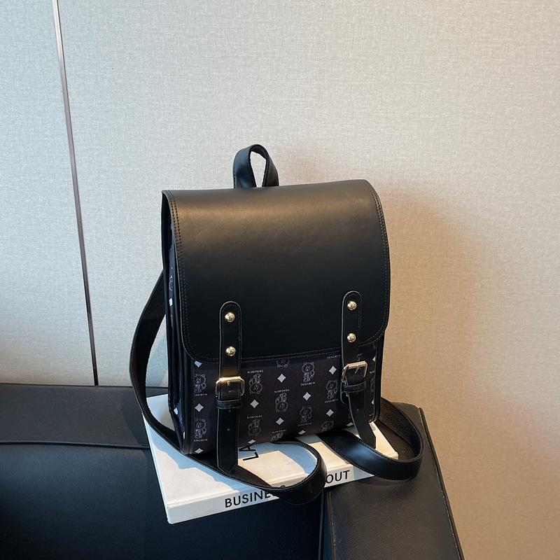 

Large capacity backpack bag women s new college style bag versatile casual commuter backpack чёрный