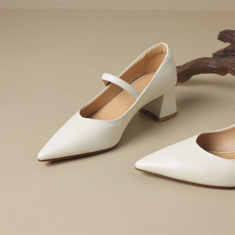 Taoffen Escarpins décontractés pour femmes Fil à coudre Bout pointu Talon haut Mode Souple Talon moyen Solide Décontracté Chaussures pour femme de bureau