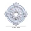 Round Overhead Medallion Carved Relief Ornamental White Lamp Base Panel G 50CM
