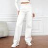 High Waist Wide Leg Straight Cut Jeans Women Loose Fit Cotton Denim Pants Plus Size