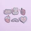 European & American Creative Cartoon Rainbow Heart Juice Box Metal Badge