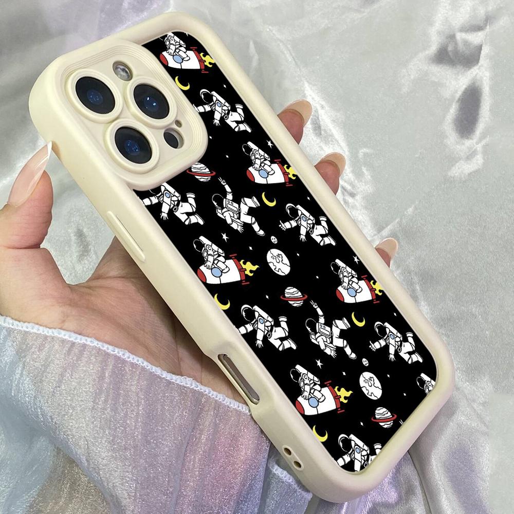 JT34 Astronaut Galaxy Phone for iPhone 17 16 Pro Max Samsung S26 S25 Ultra FE A17 A16 A07 Xiaomi 15T Redmi Note 14 Pro Plus Soft TPU Case Cover