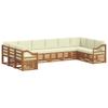 Corner Sofa Set with Cushions 10 Pcs Natural and Cream
