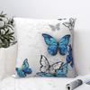 Blue And White Butterflies Square Pillowcase Cushion Cover Pillow Case Throw Pillow Cover for Home Bedroom Car