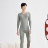 190g Warm Autumn/Winter Pure Cotton Base Layer: Men's & Women's Round Neck Pullover and Trousers Set