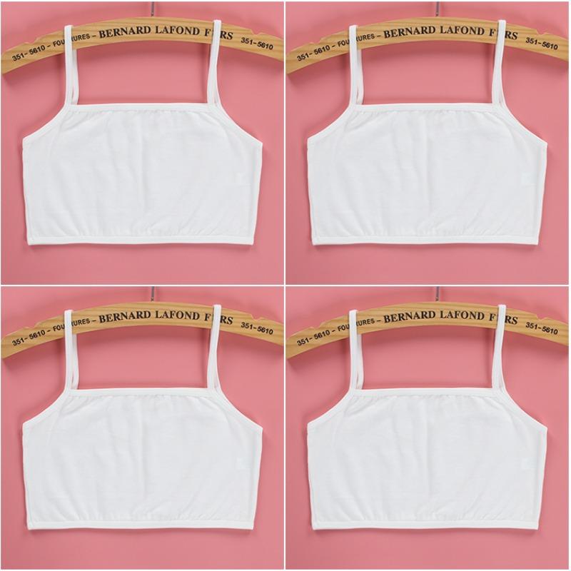 4pc/lot Kids Underwear Model 100% Cotton Girls Tank Top Candy Color Undershirt Girls Vest