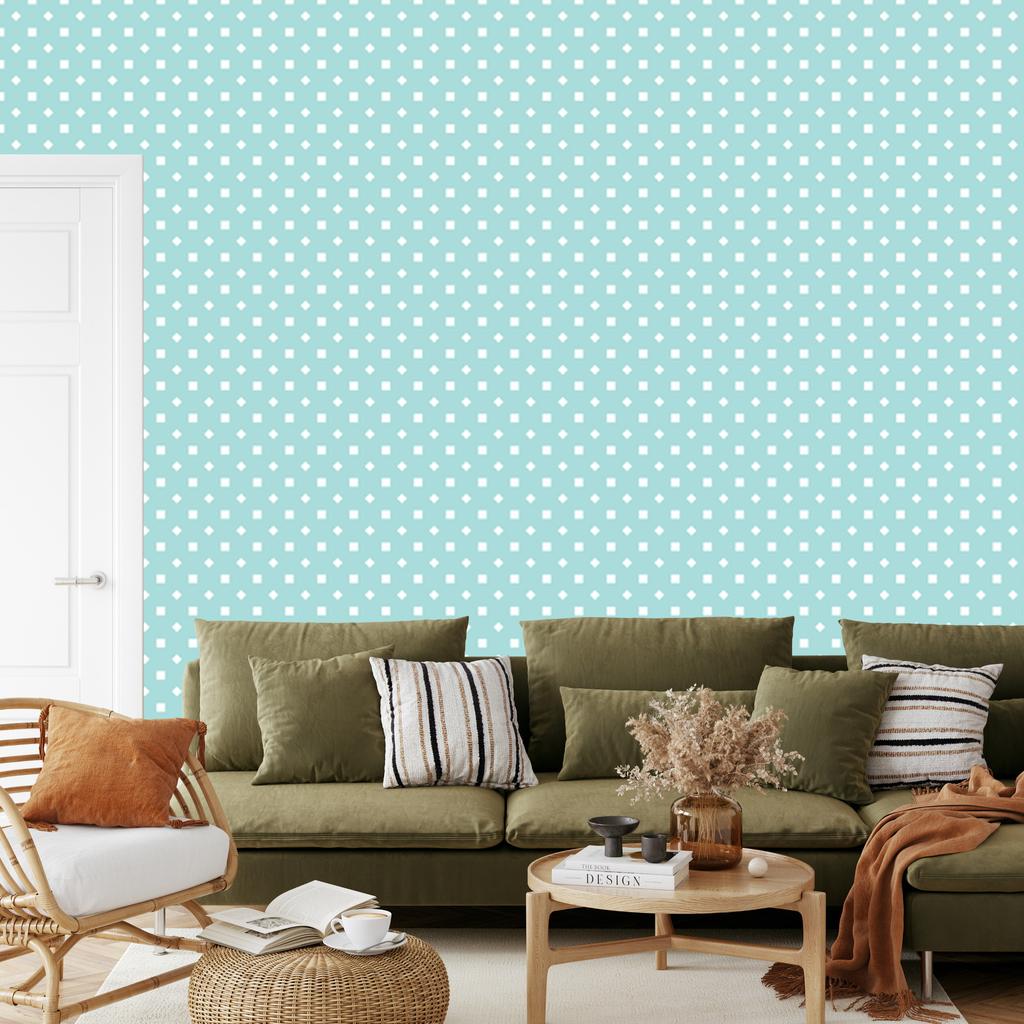 Celadon Dots Wallpaper, Soft Forms for Living Room and Bedroom 50x1000