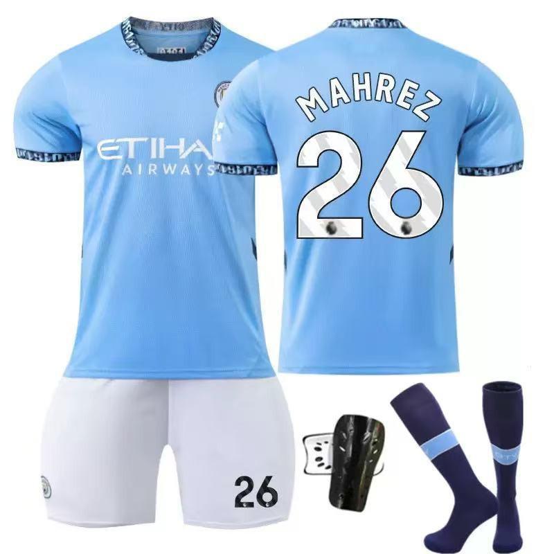 2425 Manchester City Jersey Home No. 9 Harland 17 De Braunet 10 Gralish Football Shirt Set