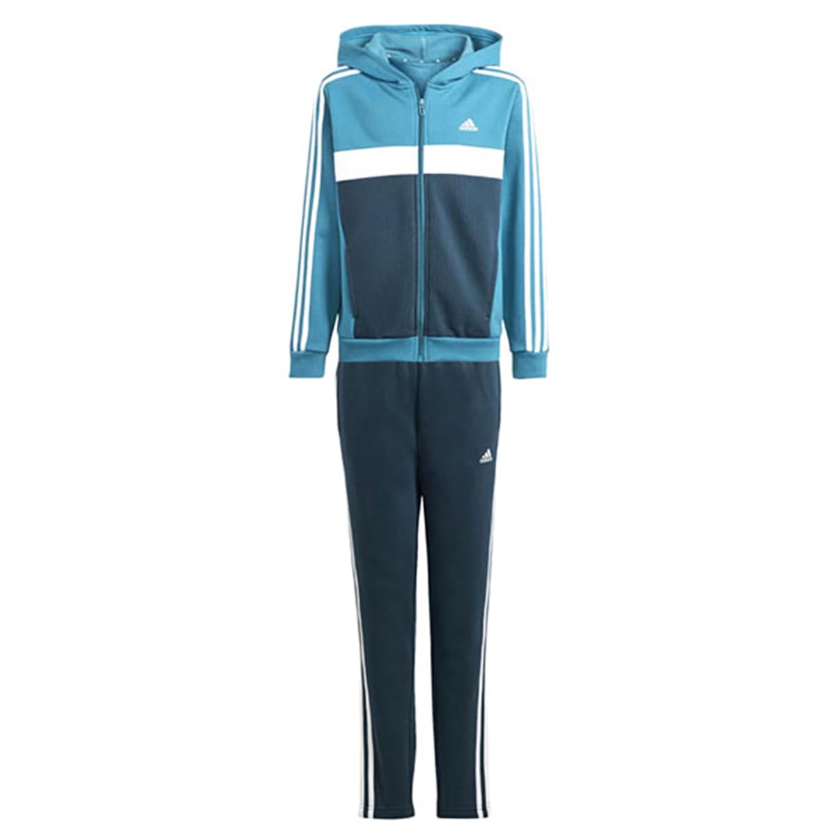 

Детский флисовый спортивный костюм Adidas Tiberio Colorblock Арктическая ночь Арктическая ночь J150 3 полоски (DTP57) Топ Fusion/Белый/Арктический Низ F23/Белый