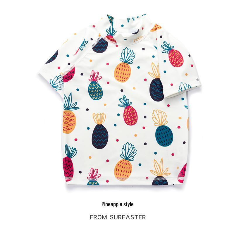 Kids' Sun Protection Two-Piece: Short Sleeve Casual Beachwear & Loose Pants for Boys & Girls
