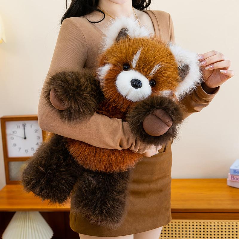 Kawaii Highland Raccoon Plush Doll 55cm Soft Stuffed Animal Running Red Panda Toy Companion Pillow Holiday Gift Home Decoration