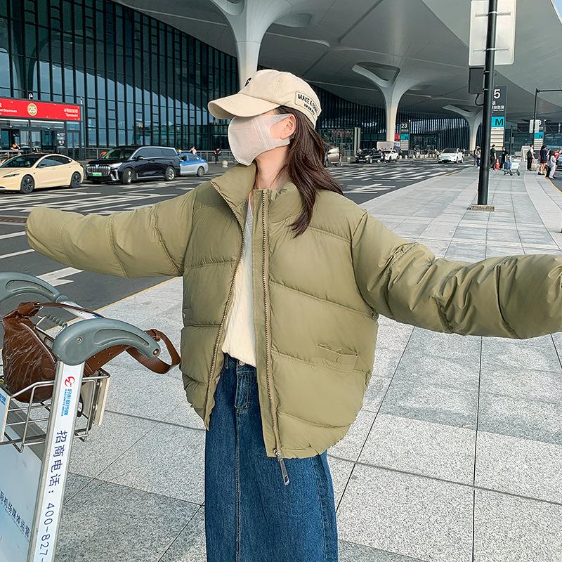 

Мужская и женская хлопковая одежда, утолщенная зимняя новая свободная студенческая парная хлопковая куртка из искусственной овчины XXXL зелёный