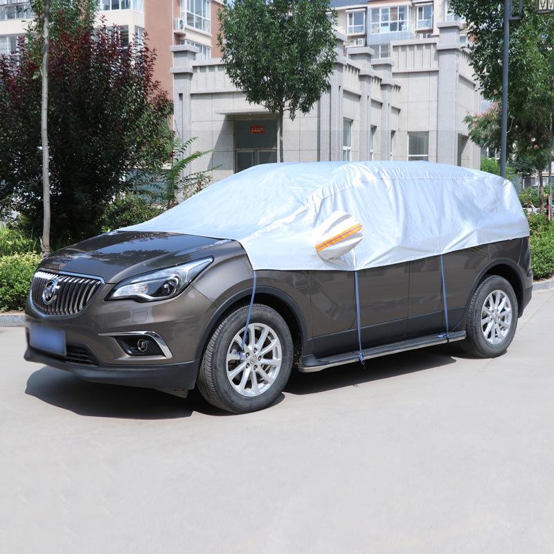 

Thickened All-Weather Car Cover: Sunshade, Rainproof, Hailproof Large Half Cover for SUV - Oxford